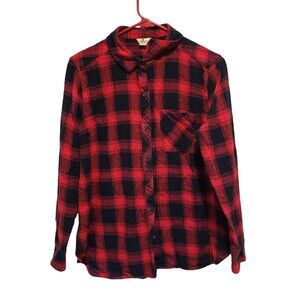 Woolrich Red Black Plaid  Flannel Shirt Womens Size Large